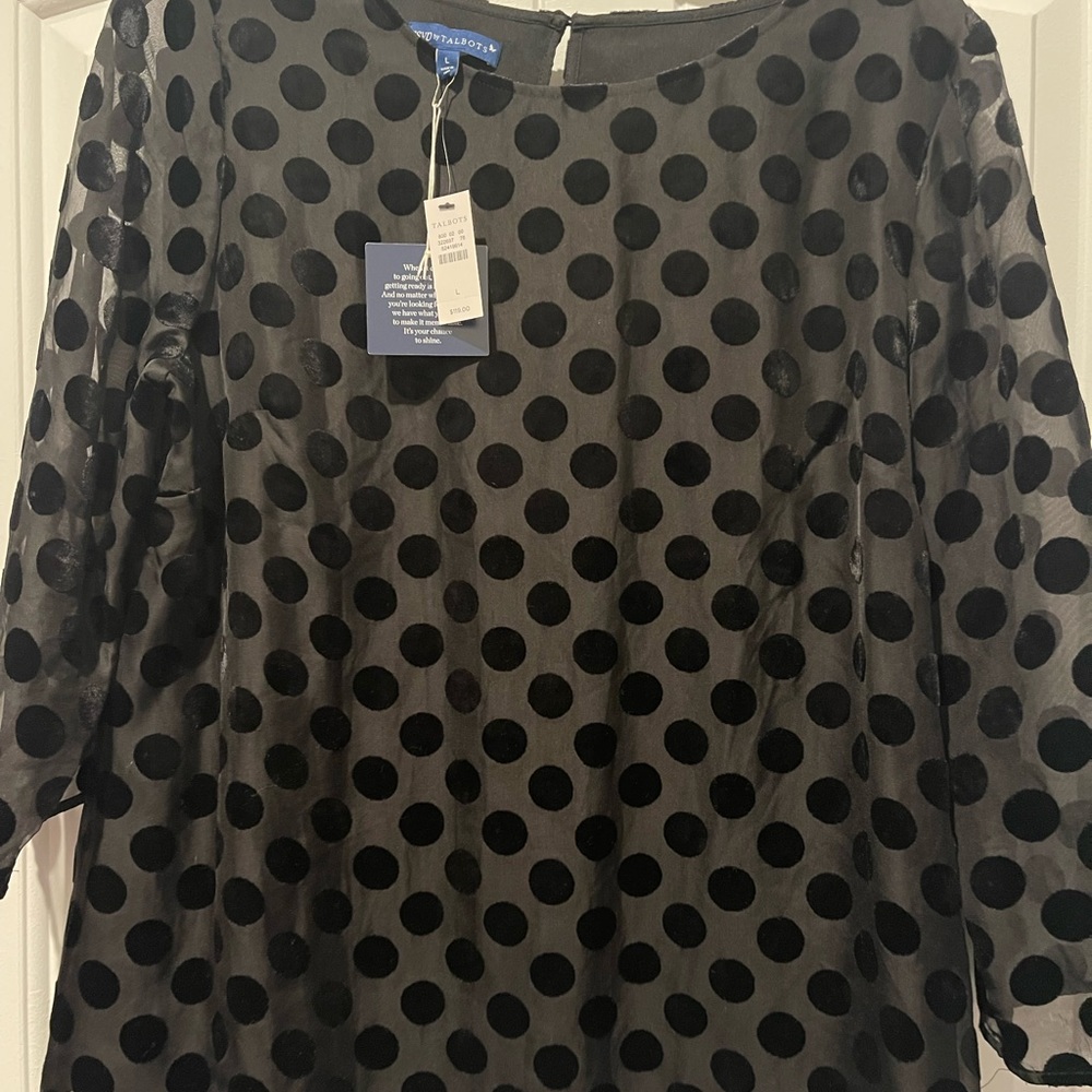 Talbots black velvet top